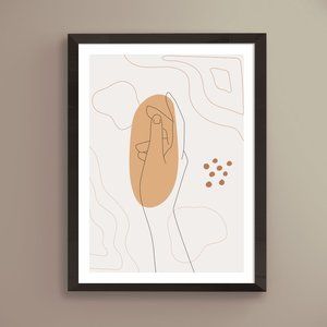 Modern Minimalist Hand Abstract Boho Wall Art Print Home Decor [No Frame]
